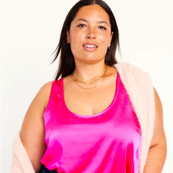 NWT Old Navy Satin Top Date Night Valentine’s Day Barbie - Picture 1 of 5